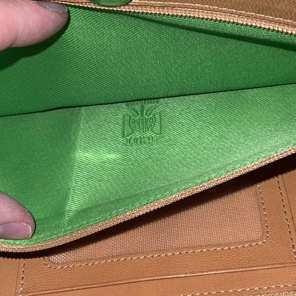 TUSK Black/Tan Leather Envelope Clutch/Wallet - Picture 6 of 14